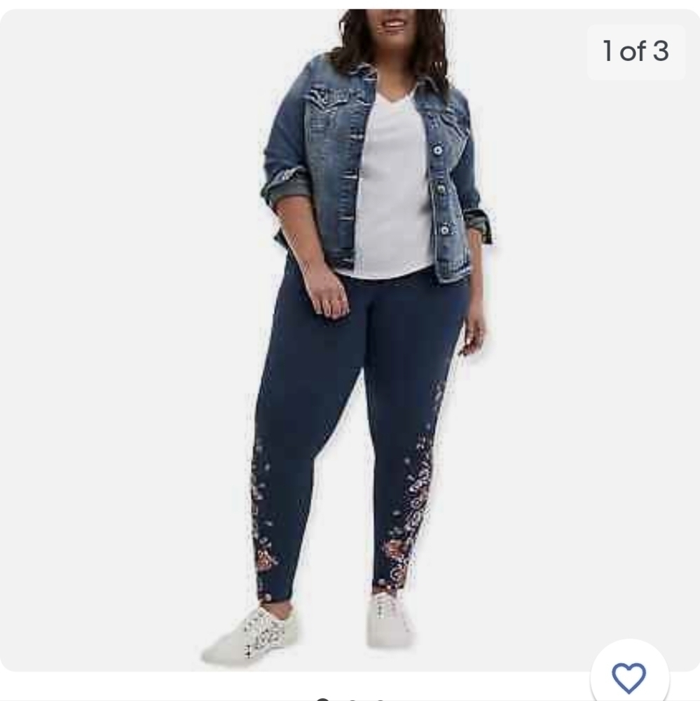 TORRID Leggings Blue Set of Two One Full length One Cropped 0 Large 12 NWT